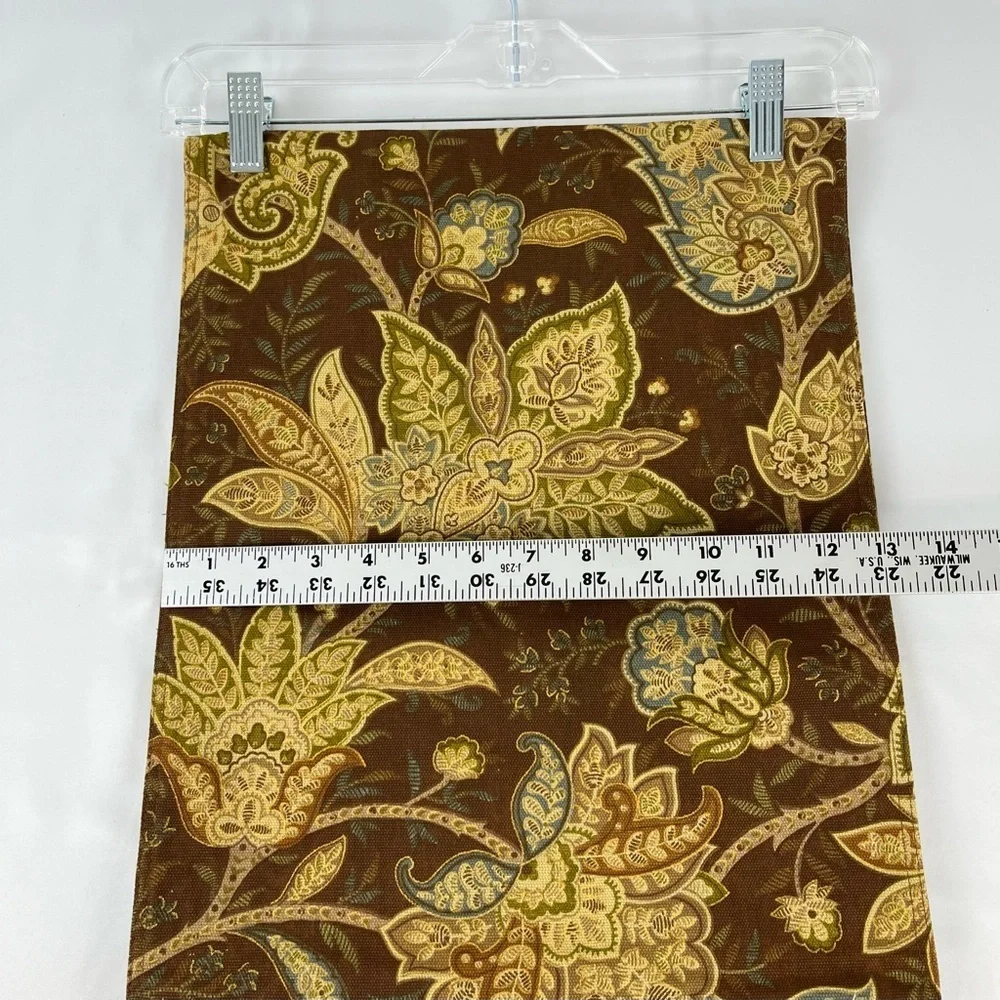 Floral Jacquard/Damask Pattern Table Runner Brown, Tan, Olive Green, and Gold